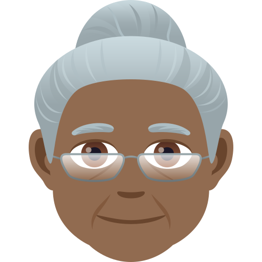 Older Woman: Medium-Dark Skin Tone on JoyPixels