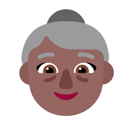 Older Woman: Medium-Dark Skin Tone on Microsoft Fluent
