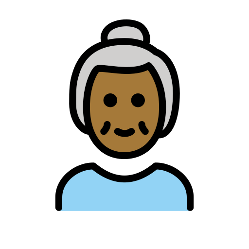 Older Woman: Medium-Dark Skin Tone on OpenMoji