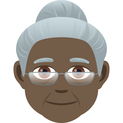 Older Woman: Dark Skin Tone on JoyPixels