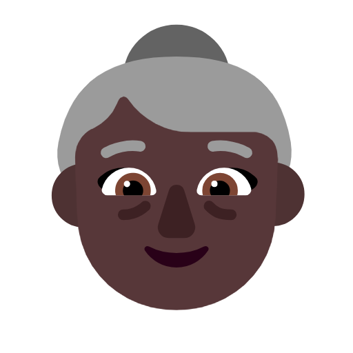 Older Woman: Dark Skin Tone on Microsoft Fluent