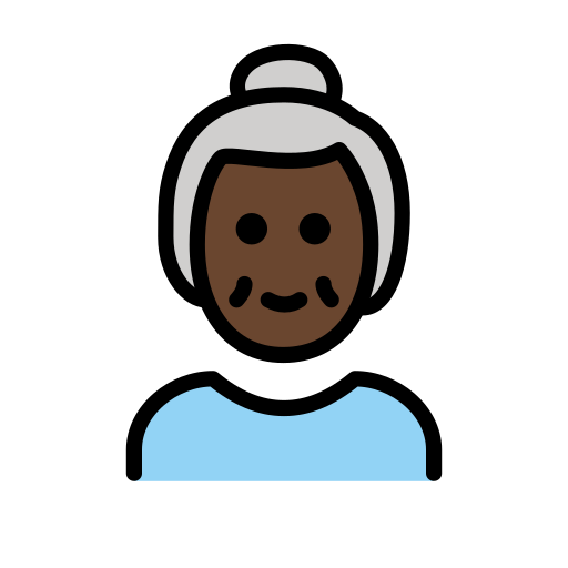 Older Woman: Dark Skin Tone on OpenMoji