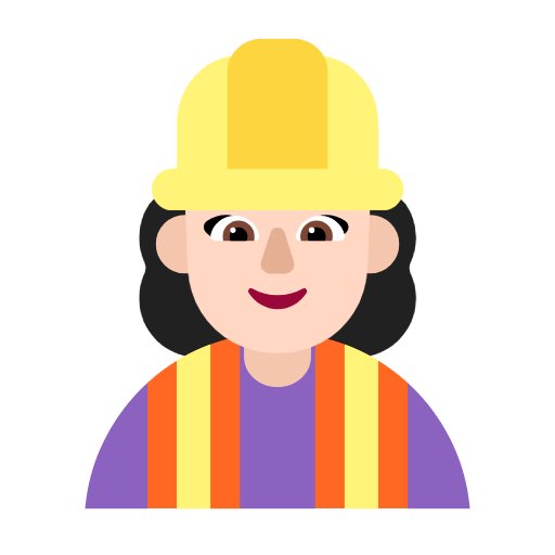 Woman Construction Worker: Light Skin Tone on Microsoft Fluent