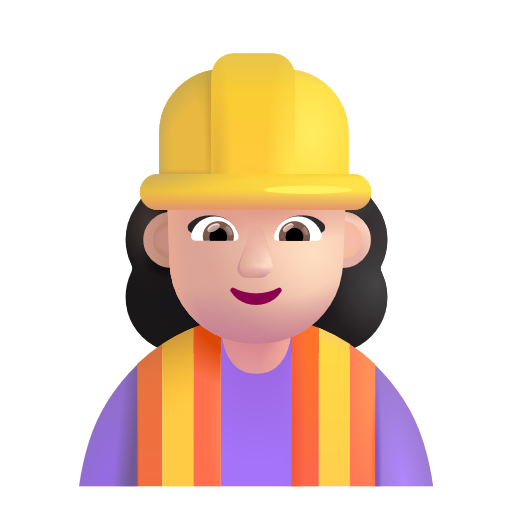 Woman Construction Worker: Light Skin Tone on Microsoft 3D