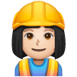 Woman Construction Worker: Light Skin Tone on Samsung