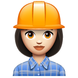 Woman Construction Worker: Light Skin Tone on WhatsApp