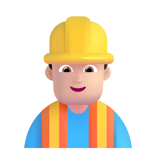 Man Construction Worker: Light Skin Tone on Microsoft 3D
