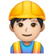 Man Construction Worker: Light Skin Tone on Samsung