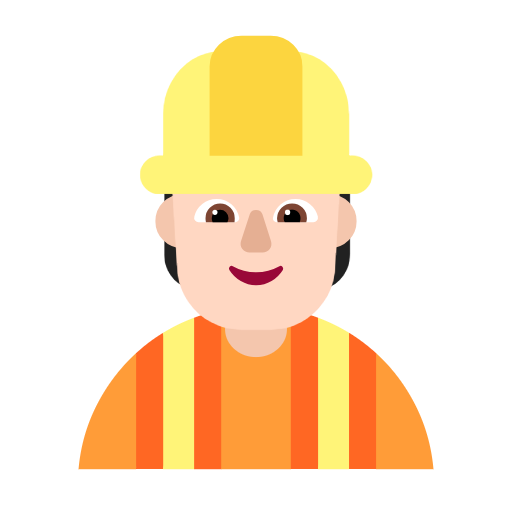 Construction Worker: Light Skin Tone on Microsoft Fluent