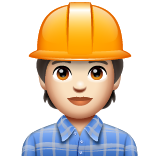 Construction Worker: Light Skin Tone on WhatsApp