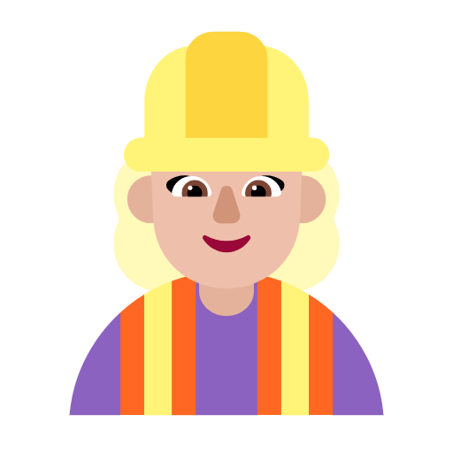 Woman Construction Worker: Medium-Light Skin Tone on Microsoft Fluent