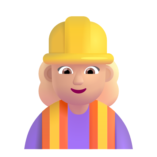 Woman Construction Worker: Medium-Light Skin Tone on Microsoft 3D