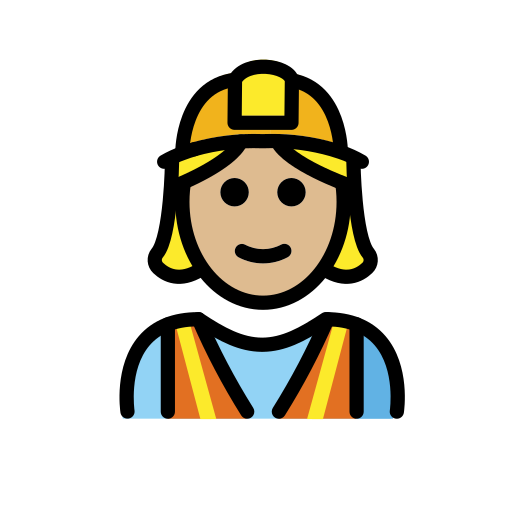 Woman Construction Worker: Medium-Light Skin Tone on OpenMoji