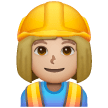Woman Construction Worker: Medium-Light Skin Tone on Samsung