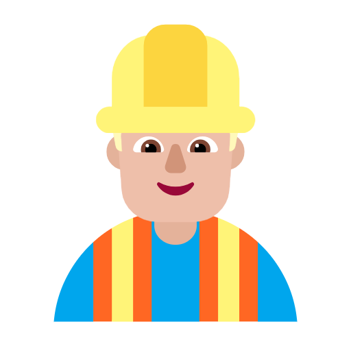Man Construction Worker: Medium-Light Skin Tone on Microsoft Fluent