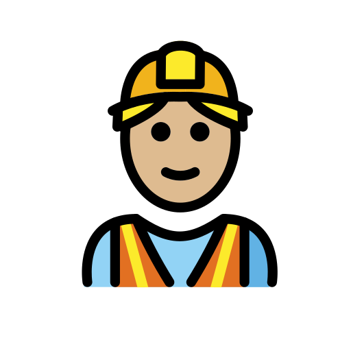 Man Construction Worker: Medium-Light Skin Tone on OpenMoji