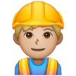 Man Construction Worker: Medium-Light Skin Tone on Samsung