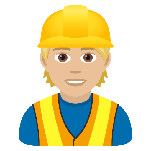 Construction Worker: Medium-Light Skin Tone on JoyPixels