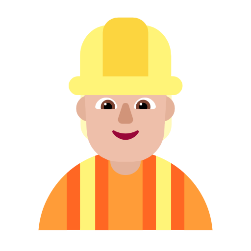 Construction Worker: Medium-Light Skin Tone on Microsoft Fluent