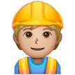 Construction Worker: Medium-Light Skin Tone on Samsung