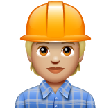 Construction Worker: Medium-Light Skin Tone on WhatsApp