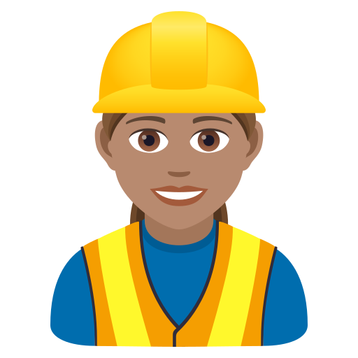 Woman Construction Worker: Medium Skin Tone on JoyPixels