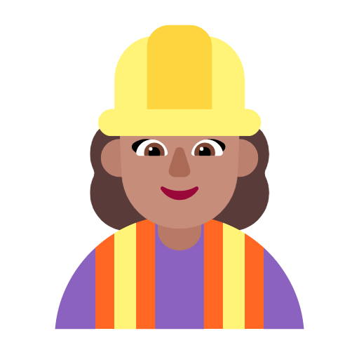 Woman Construction Worker: Medium Skin Tone on Microsoft Fluent