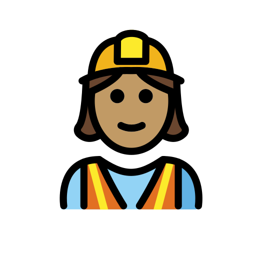 Woman Construction Worker: Medium Skin Tone on OpenMoji