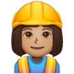 Woman Construction Worker: Medium Skin Tone on Samsung