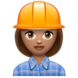 Woman Construction Worker: Medium Skin Tone on WhatsApp
