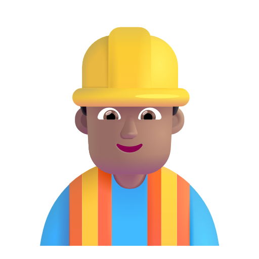 Man Construction Worker: Medium Skin Tone on Microsoft 3D