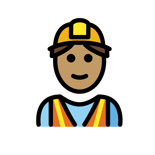 Man Construction Worker: Medium Skin Tone on OpenMoji