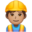 Man Construction Worker: Medium Skin Tone on Samsung