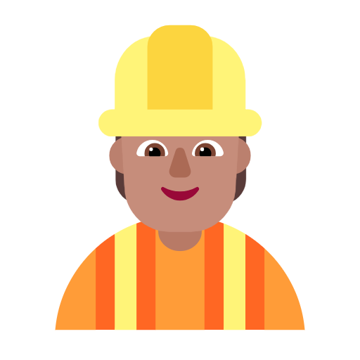 Construction Worker: Medium Skin Tone on Microsoft Fluent