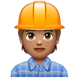 Construction Worker: Medium Skin Tone on WhatsApp