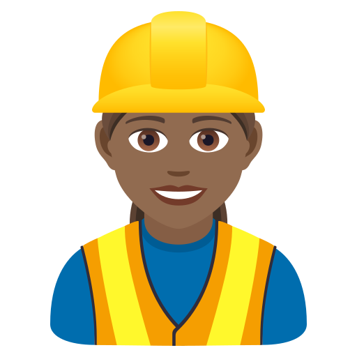 Woman Construction Worker: Medium-Dark Skin Tone on JoyPixels