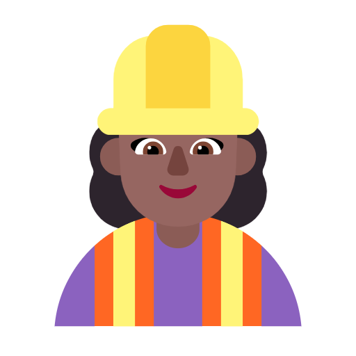 Woman Construction Worker: Medium-Dark Skin Tone on Microsoft Fluent