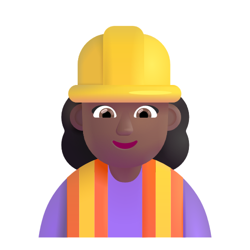 Woman Construction Worker: Medium-Dark Skin Tone on Microsoft 3D
