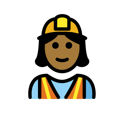 Woman Construction Worker: Medium-Dark Skin Tone on OpenMoji