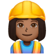 Woman Construction Worker: Medium-Dark Skin Tone on Samsung