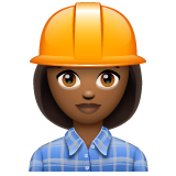 Woman Construction Worker: Medium-Dark Skin Tone on WhatsApp