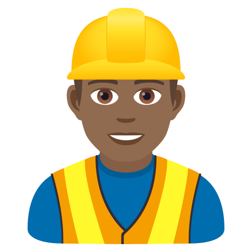Man Construction Worker: Medium-Dark Skin Tone on JoyPixels