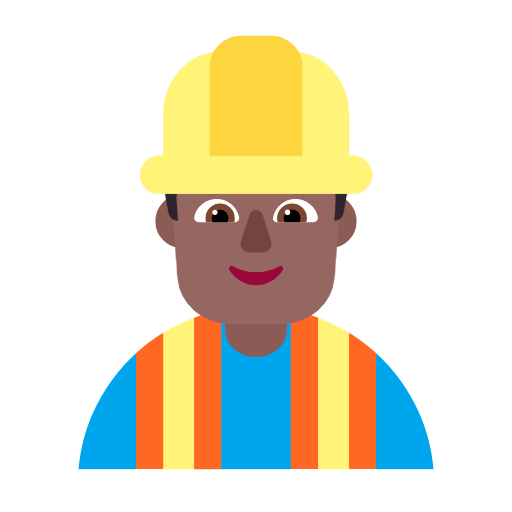 Man Construction Worker: Medium-Dark Skin Tone on Microsoft Fluent