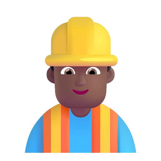 Man Construction Worker: Medium-Dark Skin Tone on Microsoft 3D