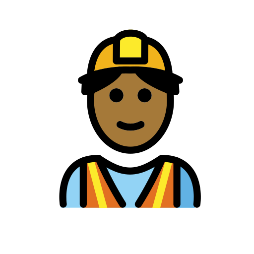 Man Construction Worker: Medium-Dark Skin Tone on OpenMoji