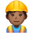 Man Construction Worker: Medium-Dark Skin Tone on Samsung