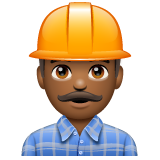 Man Construction Worker: Medium-Dark Skin Tone on WhatsApp