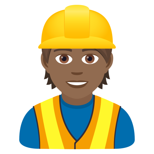 Construction Worker: Medium-Dark Skin Tone on JoyPixels