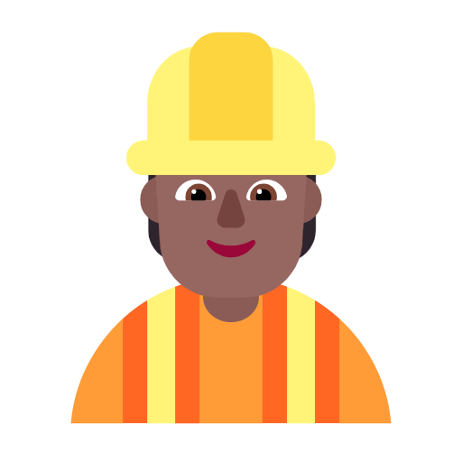 Construction Worker: Medium-Dark Skin Tone on Microsoft Fluent