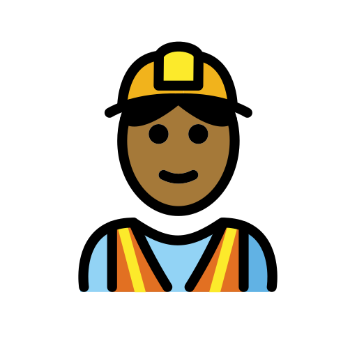 Construction Worker: Medium-Dark Skin Tone on OpenMoji